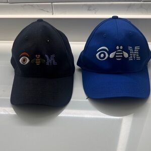 Black and Blue Embroidered Logo Baseball Caps